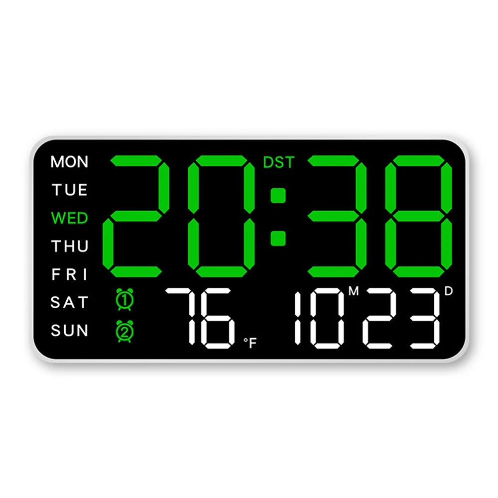LED Digital Wall Clock Temperature Date Week Display Table Alarm Clocks Voice Control Electronic Clock Brightness Adjustment