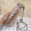 Bling Rhinestone Insulated Thermos Water Bottle with Chain Stainless Steel Vacuum Insulated Bottle Flask Portable Tumbler