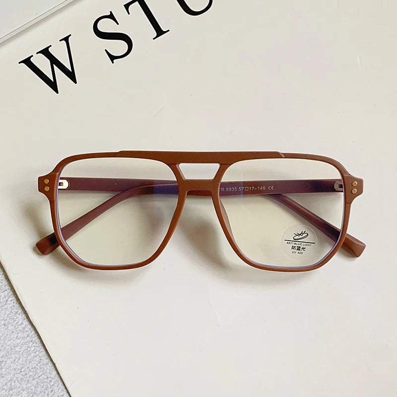 Retro Fashion Anti-blue Light Glasses Men Women Transparent Computer Glasses Frame Eyeglass Frame Flat Glasses Square Eyeglasse