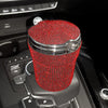 Crystal Diamond Car Ashtray Auto Portable Bling Cigarette Smokeless with LED Light Indicator Car Accessories for Women