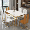 Unique Luxury Table Chairs Modern Legs Metal Design Rectangular Dining Table Space Saving Nordic Mesa De Comedor Funiture