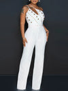 Sexy vintage rhinestone bodycon jumpsuit women 2025 summer Pants jumpsuits body birthday party club outfits bodysuit overalls HL