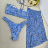Women's Paisley Bikini Set Pareo With Skirt sarong Sexy Bohemian Beach Dress Beachwear Two-Piece Swimsuit Cover-Up Summer Outfit