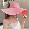 Summer straw hat beach Korean style seaside large brim outdoor sun protection sun hat vacation foldable straw hat  여름모자  모자
