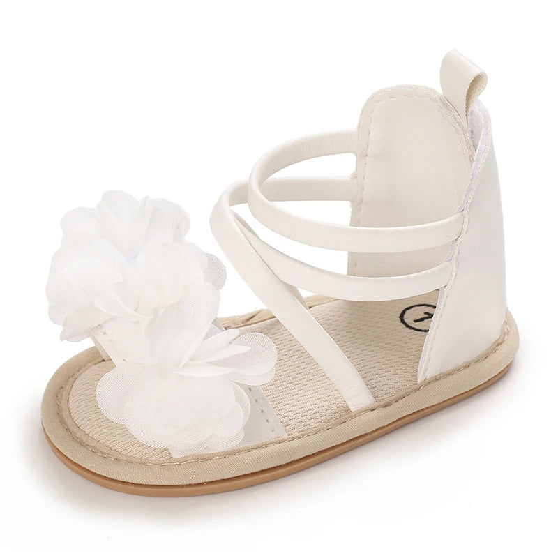 Summer Cool Baby Girl Sandals Fashion Newborn Sandal Idyllic Flower Soft Anti-slip Toddler Rubber Sole Comfortable Shoes