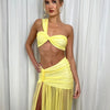 Mozision Summer Sexy Skirt Two Piece Sets Women One Shoulder Crop Top And Maxi Skirt Female Elegant Beach Club Party 2 Piece Set