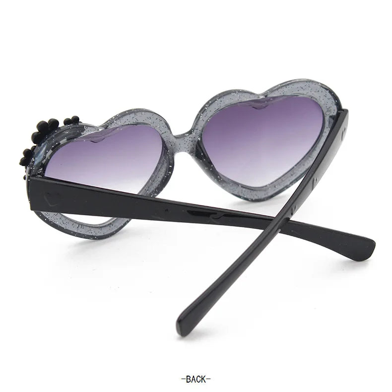 Girls Boys Love Heart Sunglasses Outdoor Sun Protection Children Lovely Flower Vintage Sun Glasses Classic Kids Eyewear UV400