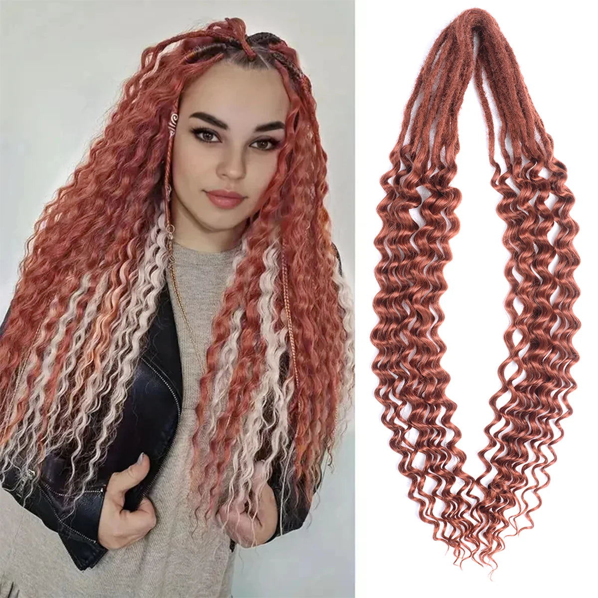 Handmade Dreadlocks Hair Extensions 24Inch Soft Crochet Dreadlock Braids Hair Synthetic Faux Locs Braids Hair For Women And Men