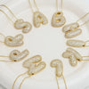 18K Gold Plated Waterproof Thick Bubble Alphabet Letter Clavicle Choker Necklace Sparkling Rhinestone Balloon Initial Jewelry
