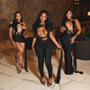 Joskaa Sexy Hollow Bandage Irregular Jumpsuit Women Summer Sleeveless Backless Ribbon Skinny Rompers 2025 Midnight Clubwear