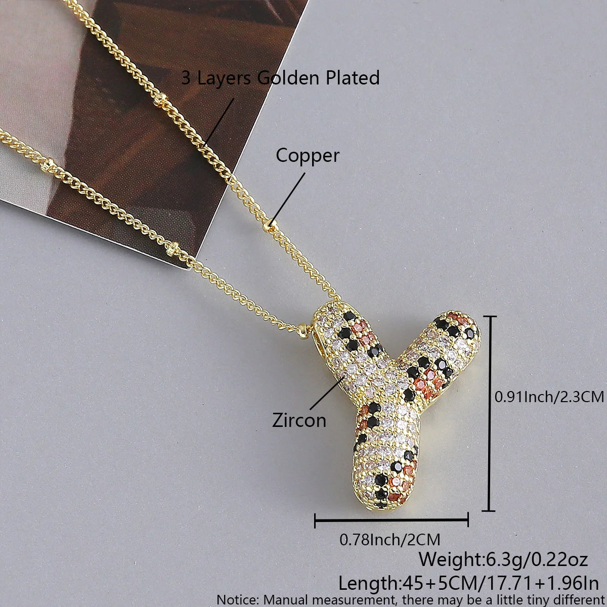 MHS.SUN New Leopard Bubble Letter Necklace Gold Plated Chunky Bubble Zircon 26 Initial Pendant Necklace Women Fashion Jewelry