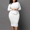 African Dresses for Women 2023 Spring Bodycon Midi Dress Daily Elegant High Waist Long Sleeve Robe Femme African Clothes