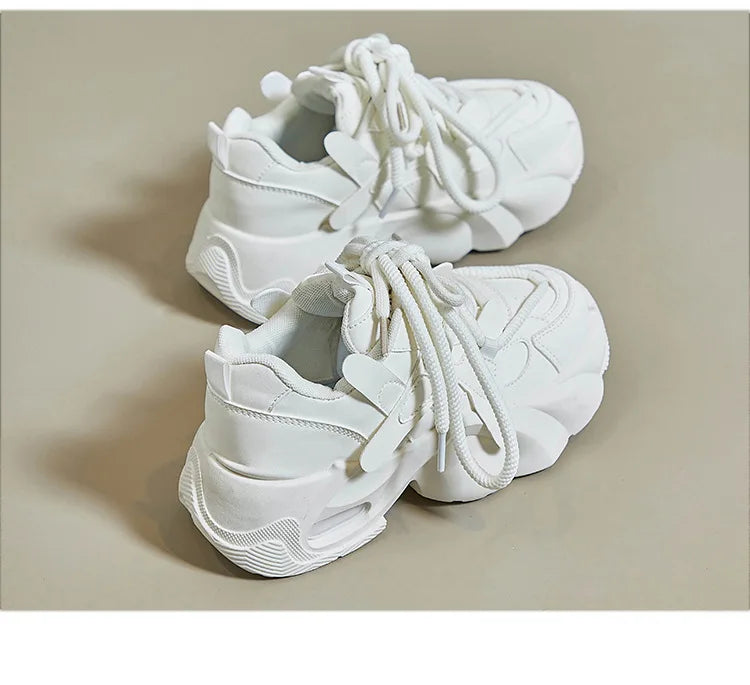 2024 Spring Autumn Women's Chunky Sneakers Breathable Platform Sports Shoes for Women Fashion Thick Sole Vulcanized Shoes