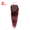 HairUGo Brazilian 99J 4x4 Straight Hair Closure 4*4 Lace Closure 10''-20'' 100% Human Hair Lace Closure With Baby Hair Remy Hair
