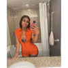 Streetwear Zipper Pockets Shorts Jumpsuit Women Clothing Short Sleeve Skinny Cargo Playsuit Summer Casual One Pieces Romper