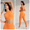 Yoga Clothing Set Women's High Waisted Leggings and Top Two Piece Seamless Fitness Exercise Clothing Fitness Workout Underwear