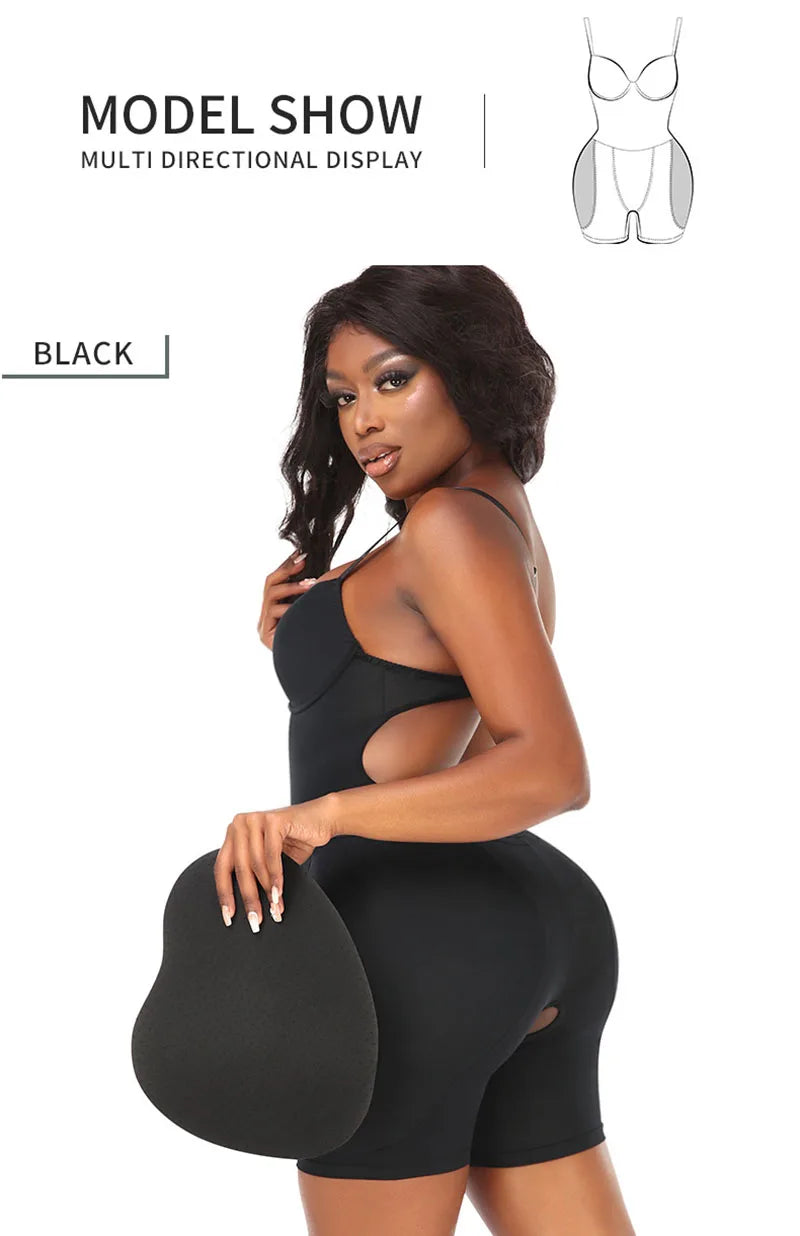 AfruliA Bodysuit Shapewear Padded Hip Enhancer Bra Cushion Butt Lifter Sexy Back Body Shaper Jumpsuits Fajas Colombianas Girdles