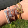 Iced Out Cuff Bangle Paved Setting Bling Cz Cubic Zirconia Wrist Cuban Chain Link Bracelets Fashion Hip Hop Jewelry for Women