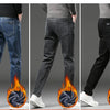 Winter Fleece Thick Warm Jeans Men's Slim Straight Elastic Denim Pants Casual Male Clothing Fashion Plush Trousers