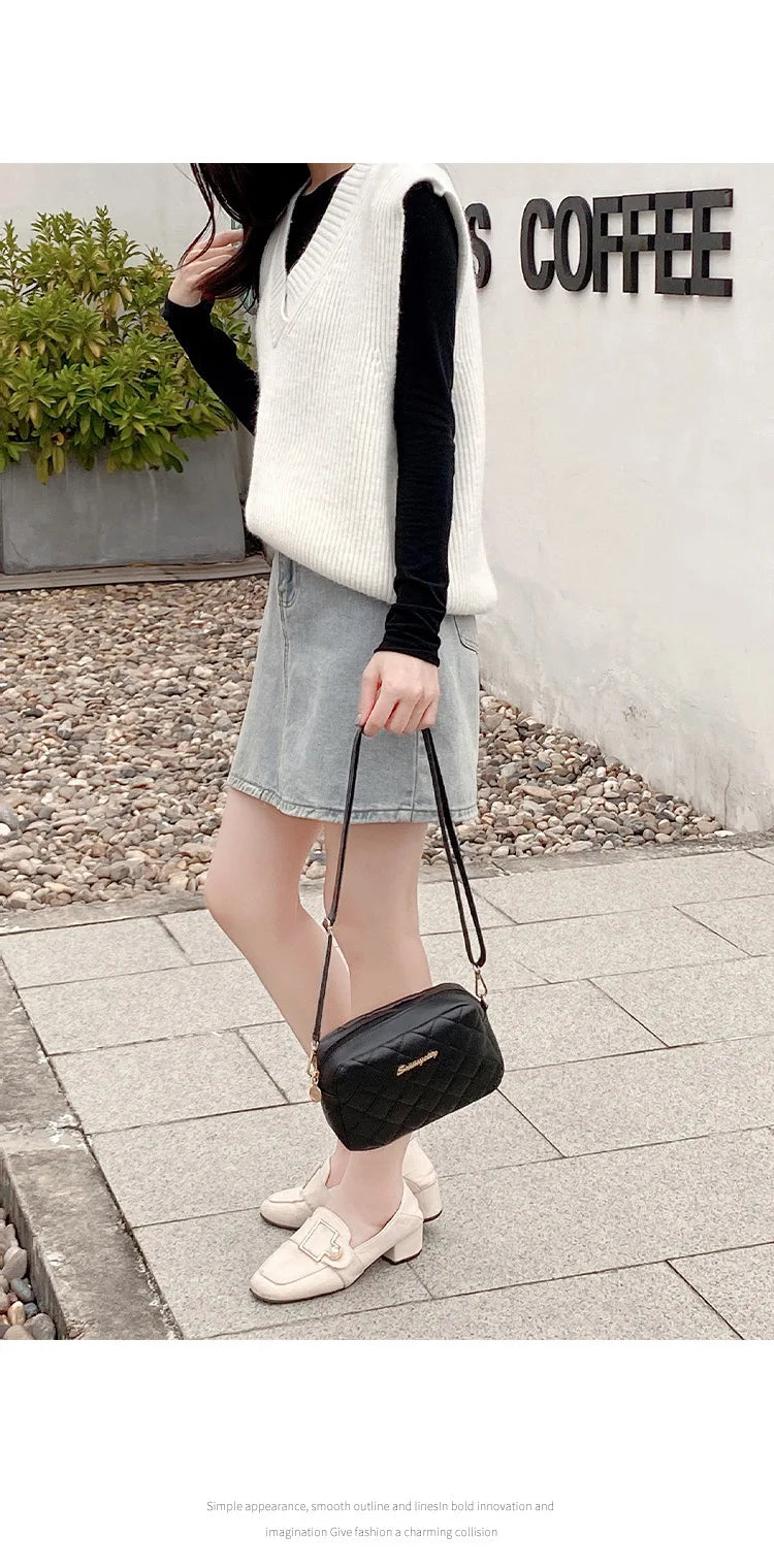 2023 Tassel Small Messenger Bag For Women Trend Lingge Embroidery Camera Female Shoulder Bag Fashion Chain Ladies Crossbody Bags