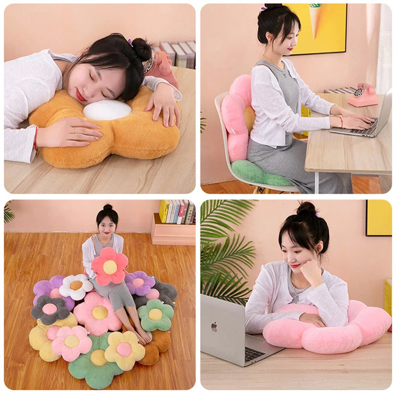Flower Plush Throw Pillow Soft Plant Chair Cushion Living Bedroom Home Decorative Pillows Sofa Cushions Birthday Gifts