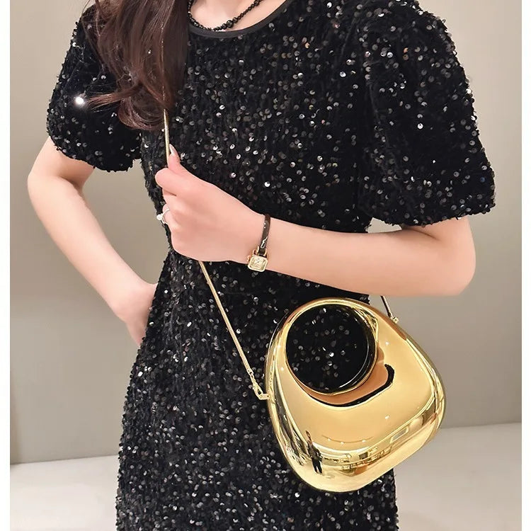 Luxury Designer Evening Clutch Clear Acrylic Women Handbags Fashion Shoulder Bag Half Moon Wedding Purses Party Tote Ladies 2025