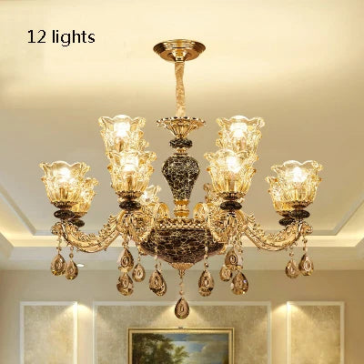 Chandelier Living Room Grand Luxury Crystal Lamp Dining Room Bedroom Decoration French Retro Chandelier Lighting Fixtures