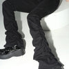 REDDACHiC Black Ruched Flare Jeans Women Solid Stretch Bootcut Stacked Pants High Rise Trousers Harajuku Goth Grunge Y2k Clothes