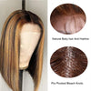 ISHINE 13x5x1 Highlight Straight Bob Wig Lace Front Wigs For Women Brazilian Hair Ombre Blond Color Wig Short Bob Human Hair Wig