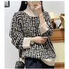 High-end 100% goat sweater women stand collar bottom loose sweater autumn winter new style of western style with age reduction