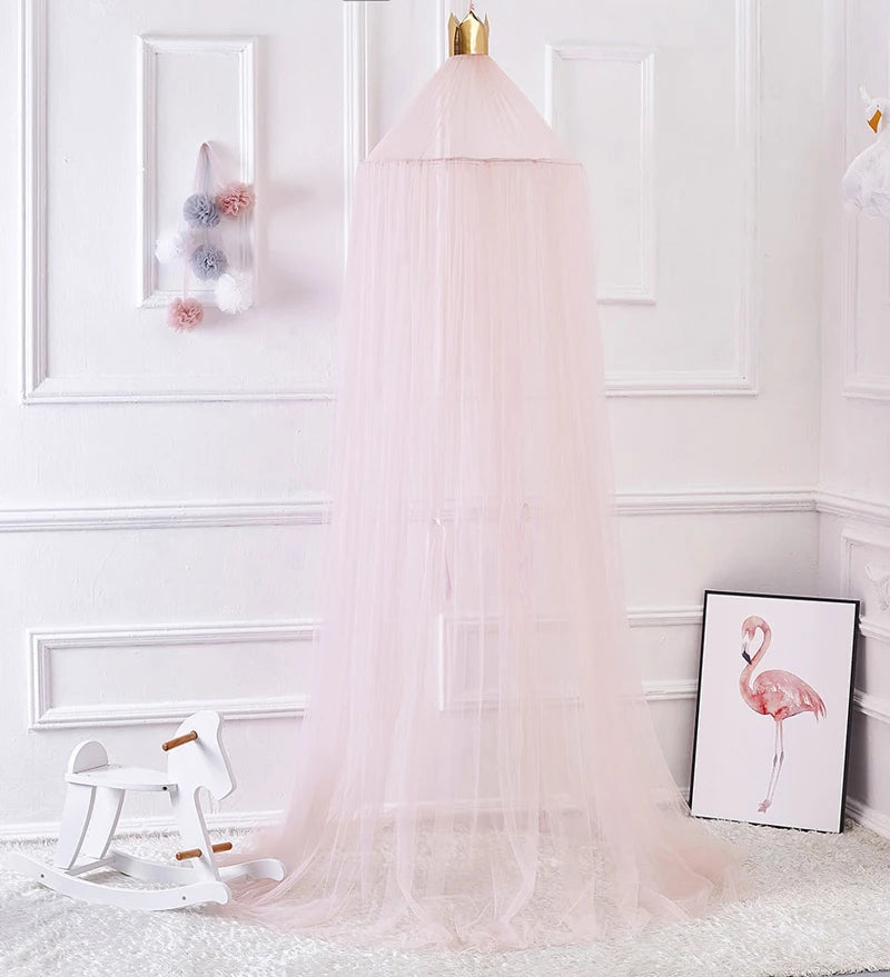 Baby Canopy Mosquito Net Bed Canopy Curtain Bedding Crib Netting Pink Girls Princess Play Tent for Kids Children Room Decoration