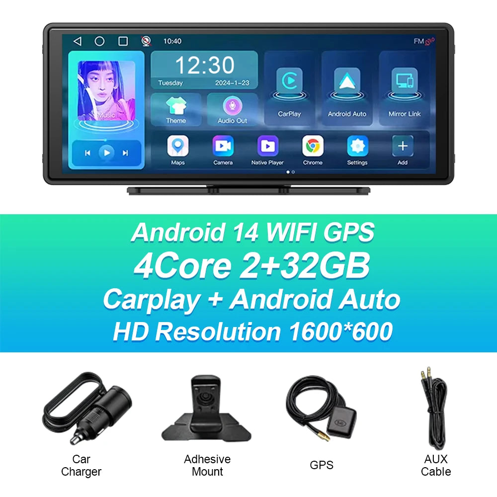 CAIXI 10.26" 4/8 Core Android 14 Wireless Carplay & Android Auto Car Radio   Multimedia Player Autoraido GPS Navigation Rearview