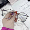 NEW Double Bridge Square Anti-blue Light Glasses Women Men Vintage Transparent Computer Glasses Oversize Frame Eyeglasses
