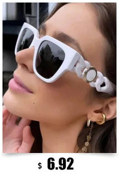 Fashion Model Ocean Yellow Square Sunglasses Women Luxury Brand Oversized Shades Pearl Chic Sun Glasses For Female Men Oculos