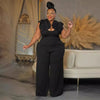 Plus Size Women Clothes Jumpsuit Summer Clothes Black Urban Leisure Bodysuit New 2024 Wide Leg Jumpsuit Wholesale Dropshipping