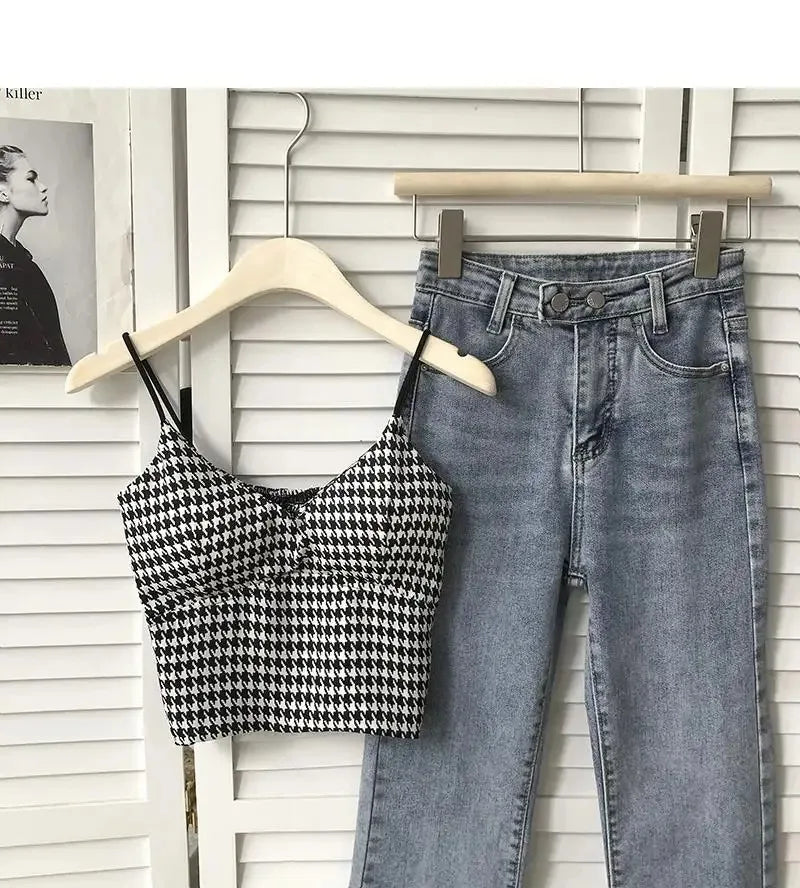Crop Top Women Sexy Wireless Push Up Padded Tank Top Slim Was Thin Sports Summer Camisole 2023 New