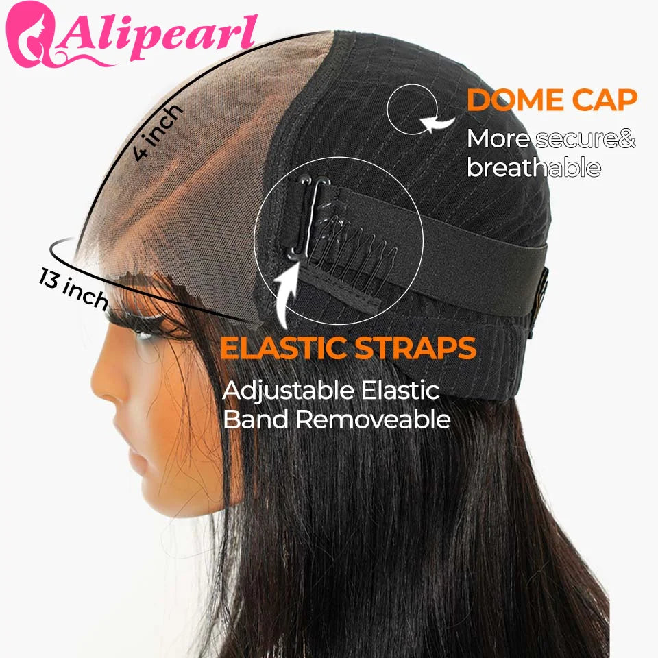 Alipearl Hair Pre Styled Human Hair 3 Part Pre Braided 13x4 Lace Frontal Wig Pre Cut Lace Pre Bleached Lace knots Ready To Go