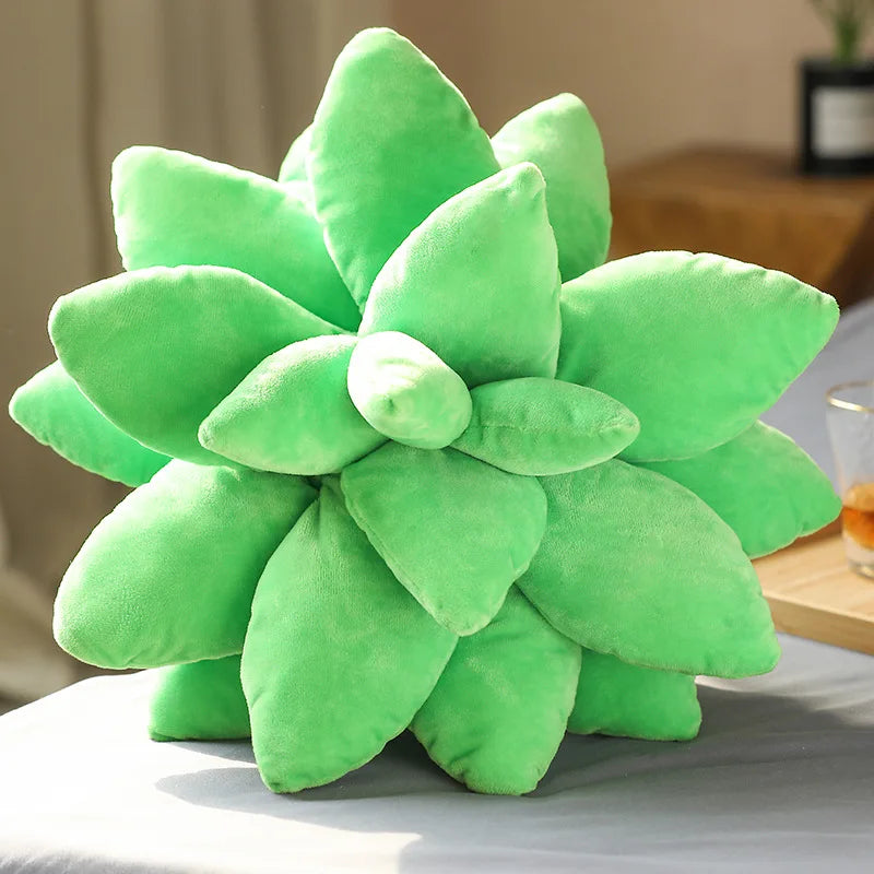 Inyahome 3D Succulent Throw Pillow Cactus Plush Flower Plant Shaped Cushion for Living Room Decor Novelty Decoration Plant Decor