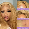 Honey Blonde Human Hair Wig Curly Wigs 13x6 Hd Lace Frontal Wig 13x4 Deep Wave Frontal Wig 30 Inch #27 Colored Human Hair Wigs