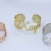 Personalized Name Women's Bracelet Stainless Steel Gold and Silver Bracelet Personalized Charm Bracelet Valentine's Day Gift
