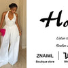 Znaiml Elegant Evening Gowns Biarthday Party One Pieces Wide Leg Pants Outfit for Women White Halter Backless Jumpsuit Rompers
