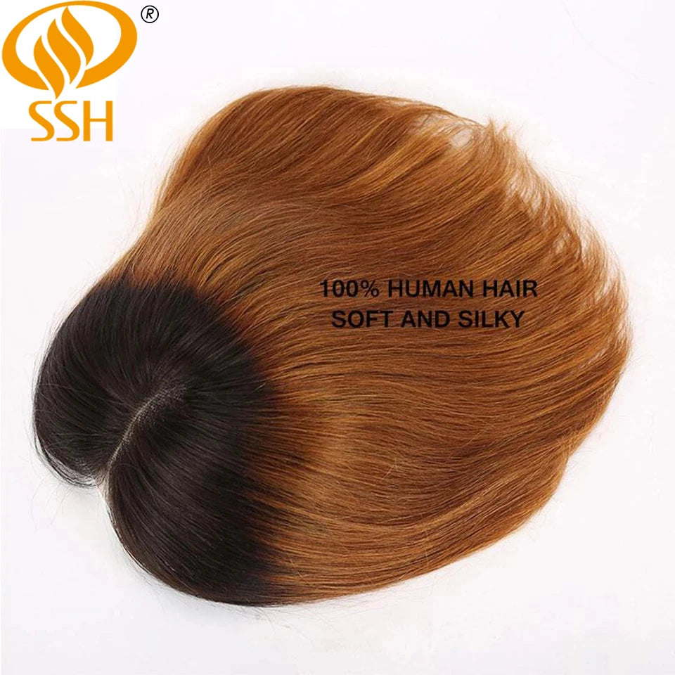 Short Ombre Honey Blonde Bob Wig With Baby Hair Honey Brown Straight Human Hair Wigs Lace Part Side Brown Wigs For Black Women