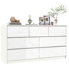 7 Drawer Dresser for Bedroom, 55 Inch Modern Dresser with High Gloss Drawers, Large Wood Chest of Drawer, White/Black