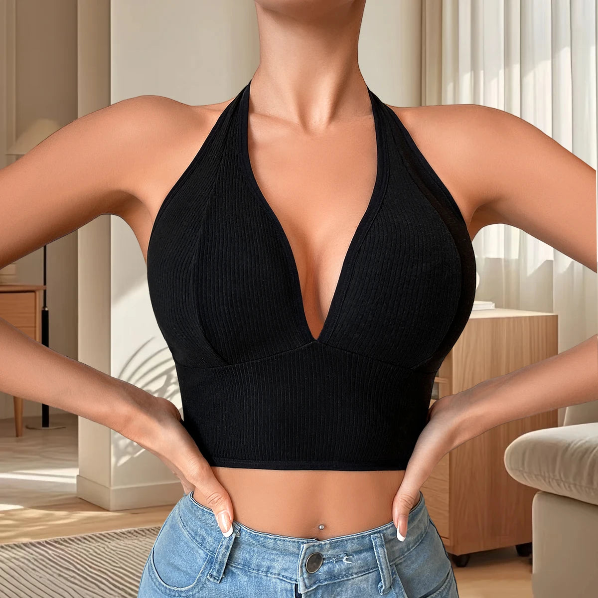 1pcs Seamless Women Sexy Camisole Ribbed Breathable Lingerie Athletic Vest Gym Tanks Top Sport Backless Women's Underwear Vest