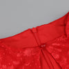 New Sexy Gloves Long Sleeves Cutout Pleated Draped Mini Dress Women Red/White Lace Floral Bodycon Dresses Party Cocktail Club