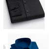 Men's long sleeved elastic shirt, non ironing business dress, professional work attire, stand up collar shirt