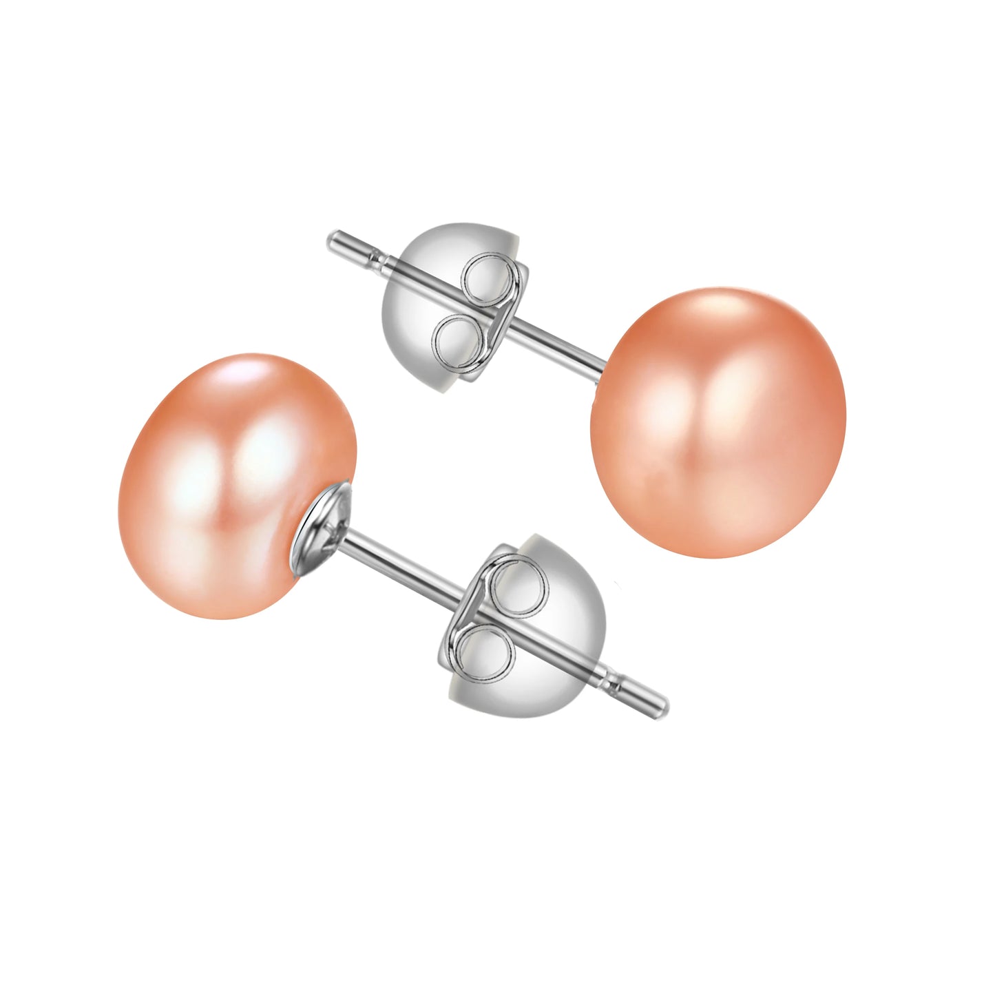 Natural Freshwater Pearl Stud Earrings Real 925 Sterling Sliver Earring Cultured White Pearl for Women Earring Jewelry Wholesale
