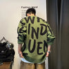Pullover Man Letter Green Knitted Sweaters for Men Crewneck Loose Knitwear Round Collar Clothing Deals 2024 Fit Cheap Woven Top