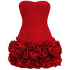 Red Color Women Sexy Strapless Ball Gown Mini Fashion Celebrity Nightclub Party Dress Birthday Cocktail Girls' Outfit