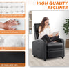 JHK Recliner Chair Massage Sofa Fabric Theater Lumbar Support Adjustable Modern Padded Seat Backrest Living Room Home Grey
